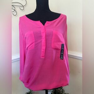Gap Women's Pink Shirt Blouse Size L NWT Long Sleeve